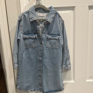 NWT Zara Blue Denim Jacket with Chest Pockets, size 5-6